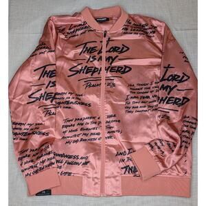 Women's 3:16 Collection Size Large Scripture Psalm 23 Rose Gold Bomber Jacket